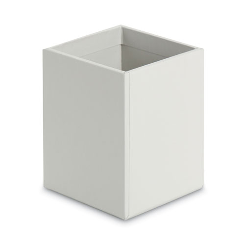 Image of U Brands Four-Piece Desk Organization Kit, Magazine Holder/Paper Tray/Pencil Cup/Storage Bin, Chipboard, Gray