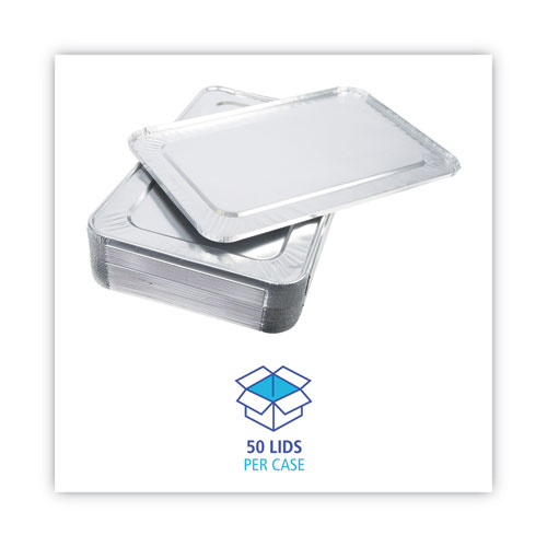 Image of Boardwalk® Aluminum Steam Table Pan Lids, Fits Full-Size Pan, Deep,12.88 X 20.81 X 0.63, 50/Carton