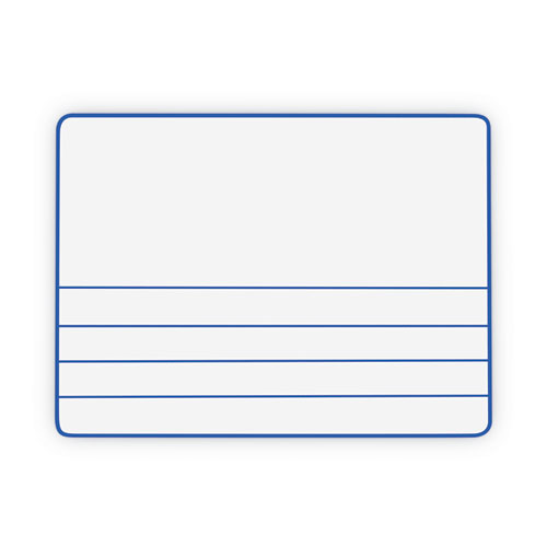Dry Erase Student Boards, 12 x 9, Blue/White Surface, 10/Set