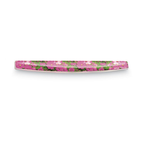 Photo Gel Keyboard Wrist Rest with Microban Protection, 18.56 x 2.31, Pink Flowers Design