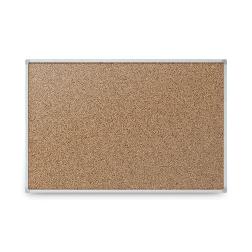 Image of Mead® Economy Cork Board With Aluminum Frame, 24 X 18, Tan Surface, Silver Aluminum Frame