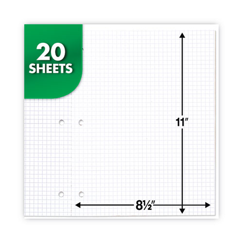 Image of Mead® Graph Paper Tablet, 3-Hole, 8.5 X 11, Quadrille: 4 Sq/In, 20 Sheets/Pad, 12 Pads/Pack