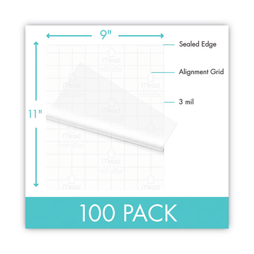 Image of Mead® Ezalign Thermal Laminating Pouches, 3 Mil, 9" X 11.5", Gloss Clear, 100/Pack