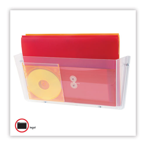 Image of Unbreakable DocuPocket Wall File, Legal Size, 17.5"  x 3" x 6.5", Clear