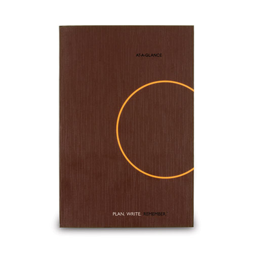 One-Day-Per-Page Planning Notebook, 9 x 6, Dark Brown/Orange Cover, 12-Month (Jan to Dec): 2023