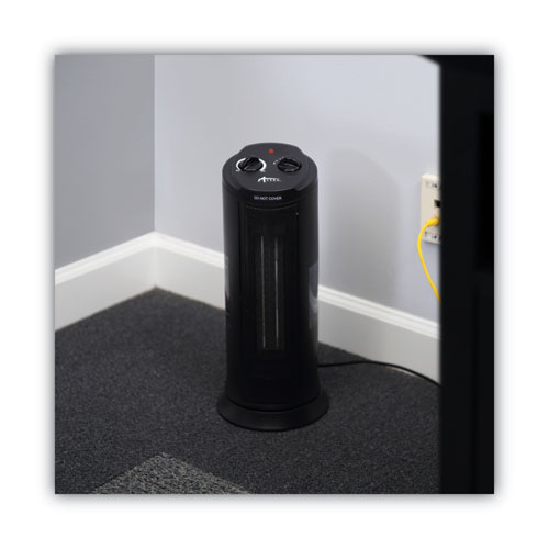Image of Alera® Mini Tower Ceramic Heater, 1,500 W, 7.37 X 7.37 X 17.37, Black