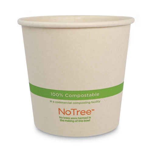 World Centric® No Tree Paper Bowls, 24 Oz, 4.4" Diameter X 4.5"H, Natural, Sugarcane, 500/Carton