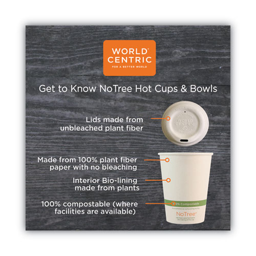 Image of World Centric® No Tree Paper Bowls, 32 Oz, 4.4" Diameter X 5.8"H, Natural, Sugarcane, 500/Carton