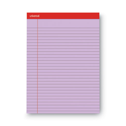 Universal® Colored Perforated Ruled Writing Pads, Wide/Legal Rule, 50 Orchid 8.5 X 11 Sheets, Dozen