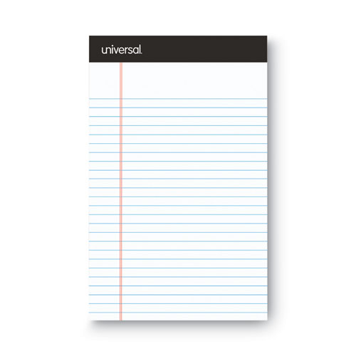 Image of Premium Ruled Writing Pads with Heavy-Duty Back, Narrow Rule, Black Headband, 50 White 5 x 8 Sheets, 6/Pack