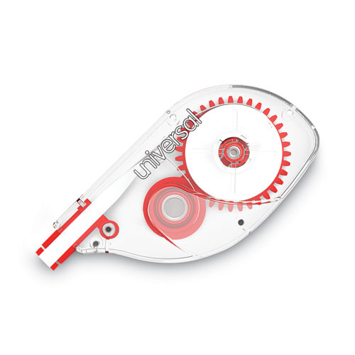 Universal® Side-Application Correction Tape, Transparent Red Applicator, 0.2" X 393", 6/Pack