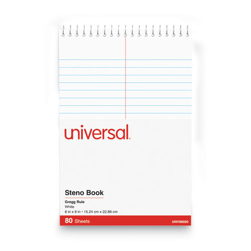 Image of Steno Pads, Gregg Rule, Red Cover, 80 White 6 x 9 Sheets
