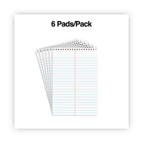 Steno Pads, Gregg Rule, Red Cover, 80 White 6 x 9 Sheets, 6/Pack