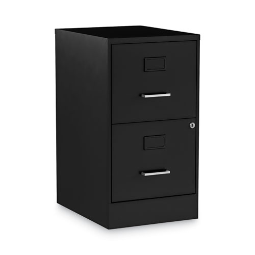 Soho Vertical File Cabinet, 2 Drawers: File/File, Letter, Black, 14" x 18" x 24.1"