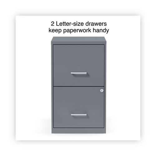 Image of Soho Vertical File Cabinet, 2 Drawers: File/File, Letter, Charcoal, 14" x 18" x 24.1"