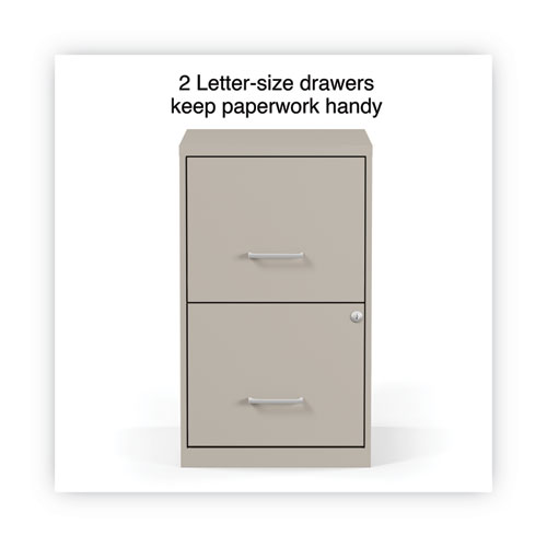 Soho Vertical File Cabinet, 2 Drawers: File/File, Letter, Putty, 14" x 18" x 24.1"