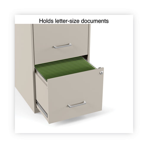 Image of Alera® Soho Vertical File Cabinet, 2 Drawers: File/File, Letter, Putty, 14" X 18" X 24.1"