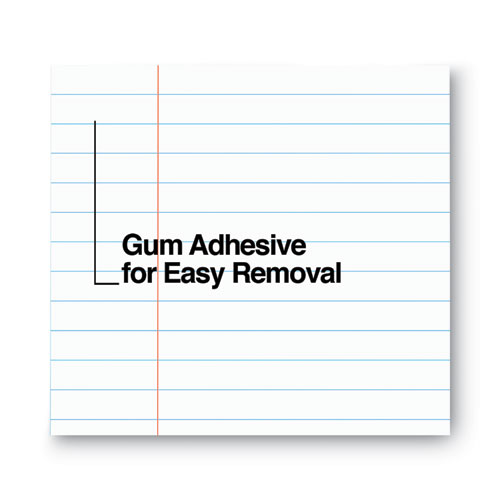 Glue Top Pads, Wide/Legal Rule, 50 White 8.5 x 11 Sheets, Dozen