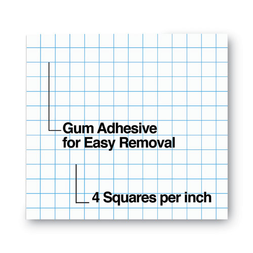Image of Universal® Quadrille-Rule Glue Top Pads, Quadrille Rule (4 Sq/In), 50 White 8.5 X 11 Sheets, Dozen
