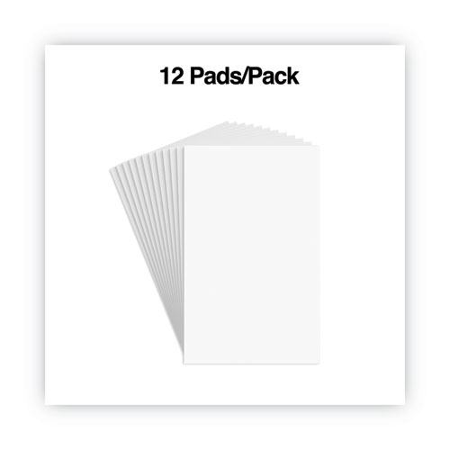 Scratch Pads, Unruled, 5 x 8, White, 100 Sheets, 12/Pack