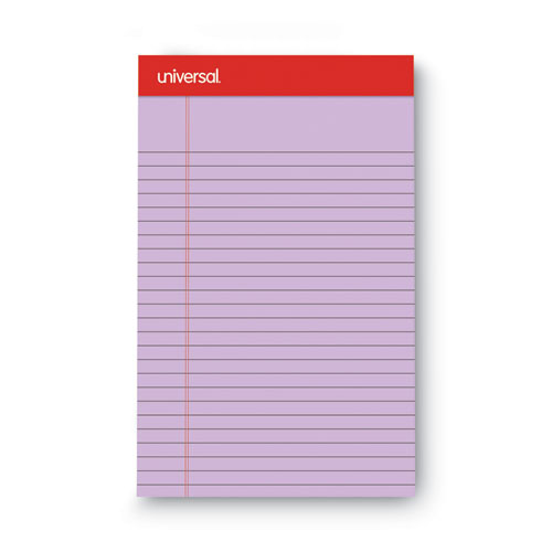 Universal® Colored Perforated Ruled Writing Pads, Narrow Rule, 50 Orchid 5 X 8 Sheets, Dozen