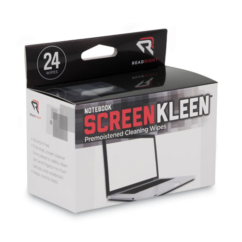 Notebook ScreenKleen Pads, Cloth, 7 x 5, White, 24/Box