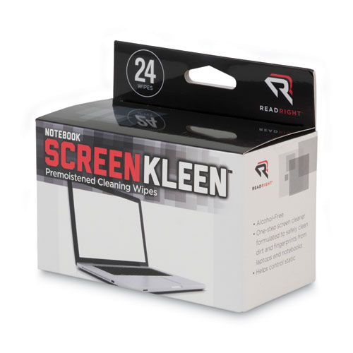 Notebook ScreenKleen Pads, Cloth, 7 x 5, White, 24/Box