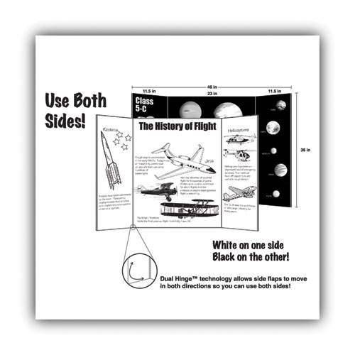 Image of Eco Brites Two Cool Tri-Fold Poster Board, 36 X 48, Black/White, 6/Carton