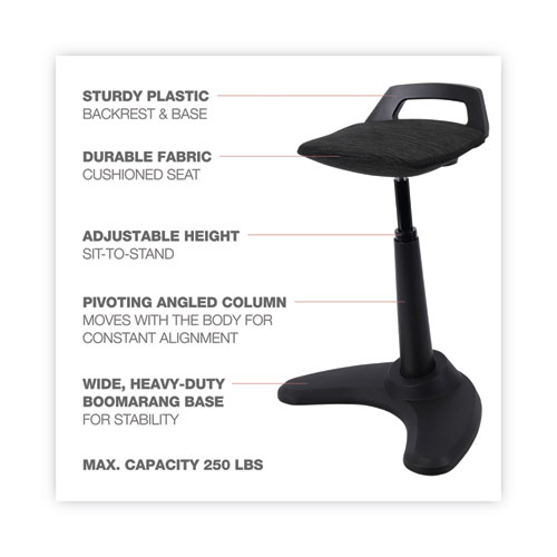 Image of Alera® Adaptivergo Sit To Stand Perch Stool, Supports Up To 250 Lb, Black