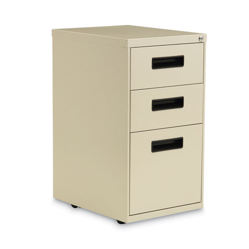 Image of File Pedestal, Left or Right, 3-Drawers: Box/Box/File, Legal/Letter, Putty, 14.96" x 19.29" x 27.75"