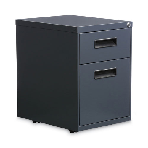 Alera® File Pedestal, Left or Right, 2-Drawers: Box/File, Legal/Letter, Charcoal, 14.96" x 19.29" x 21.65"
