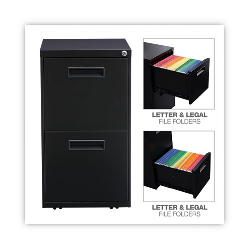 Image of Alera® File Pedestal, Left Or Right, 2 Legal/Letter-Size File Drawers, Black, 14.96" X 19.29" X 27.75"