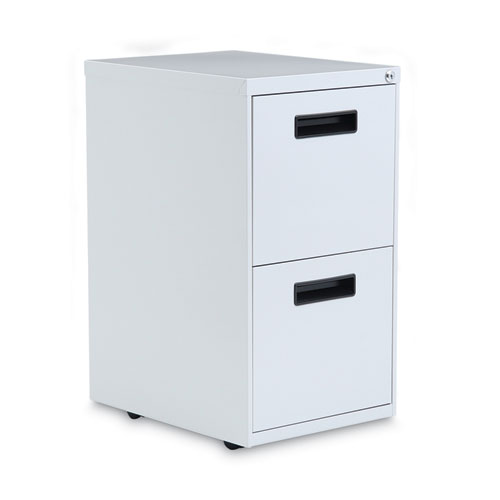 Alera® File Pedestal, Left or Right, 2 Legal/Letter-Size File Drawers, Light Gray, 14.96" x 19.29" x 27.75"