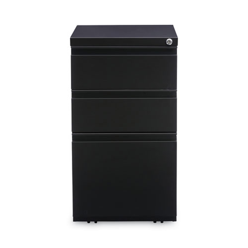 Image of Alera® File Pedestal With Full-Length Pull, Left Or Right, 3-Drawers: Box/Box/File, Legal/Letter, Black, 14.96" X 19.29" X 27.75"