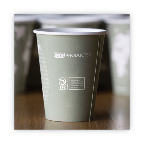 Image of Eco-Products® World Art Renewable And Compostable Hot Cups, 12 Oz, 50/Pack, 20 Packs/Carton