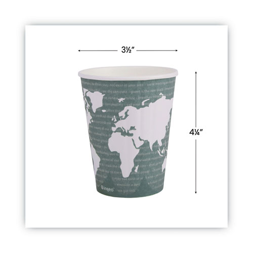 Image of Eco-Products® World Art Renewable And Compostable Insulated Hot Cups, Pla, 12 Oz, 40/Packs, 15 Packs/Carton