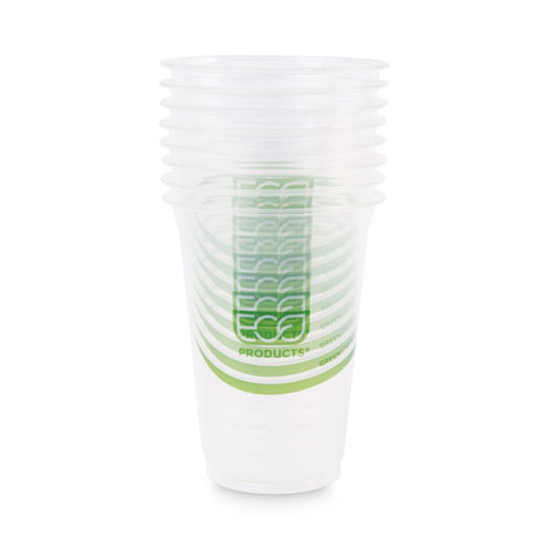 Image of Eco-Products® Greenstripe Renewable And Compostable Cold Cups, 16 Oz, Clear, 50/Pack, 20 Packs/Carton
