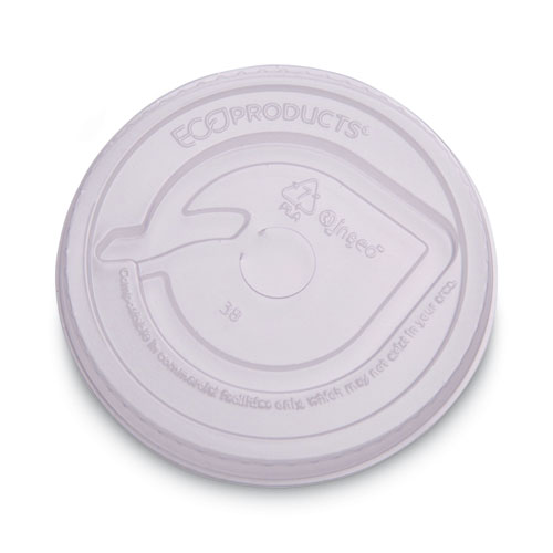 Image of GreenStripe Renewable and Compost Cold Cup Flat Lids, Fits 9 oz to 24 oz Cups, Clear, 100/Pack, 10 Packs/Carton