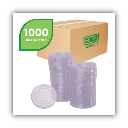 Image of Eco-Products® Greenstripe Renewable And Compost Cold Cup Flat Lids, Fits 9 Oz To 24 Oz Cups, Clear, 100/Pack, 10 Packs/Carton
