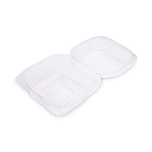 Image of Eco-Products® Clear Clamshell Hinged Food Containers, 6 X 6 X 3, Plastic, 80/Pack, 3 Packs/Carton
