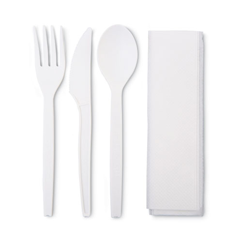 Image of PolystyreneM Wrapped Cutlery Kit, White, 250/Carton