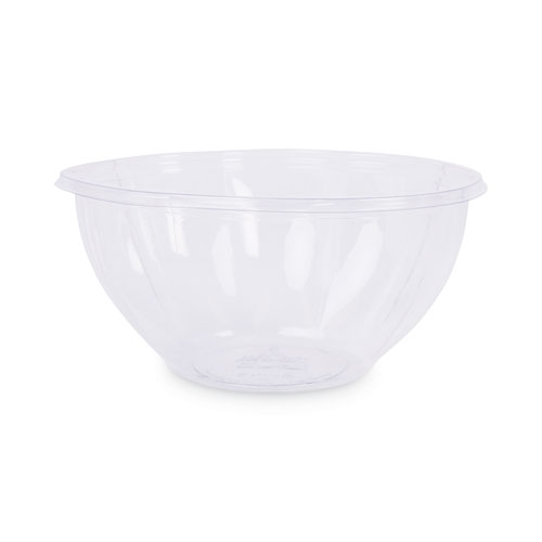 Renewable and Compostable Salad Bowls with Lids, 32 oz, Clear, Plastic, 50/Pack, 3 Packs/Carton