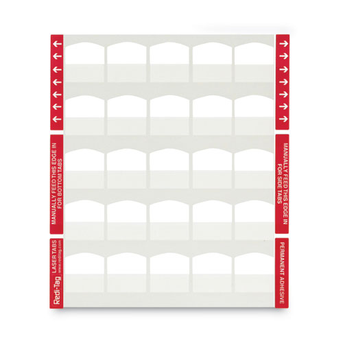 Image of Laser Printable Index Tabs, 1/5-Cut, White, 1.13" Wide, 100/Pack