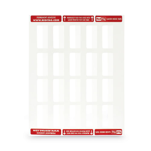 Image of Laser Printable Index Tabs, 1/5-Cut, White, 2" Wide, 300/Pack