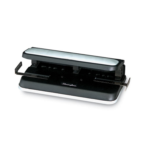 Image of Swingline® 32-Sheet Lever Handle Heavy-Duty Two- To Seven-Hole Punch, 9/32" Holes, Black