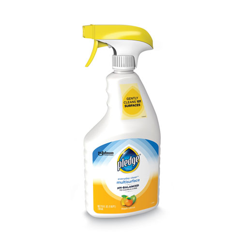 Image of Pledge® Ph-Balanced Everyday Clean Multisurface Cleaner, Clean Citrus Scent, 25 Oz Trigger Spray Bottle, 6/Carton