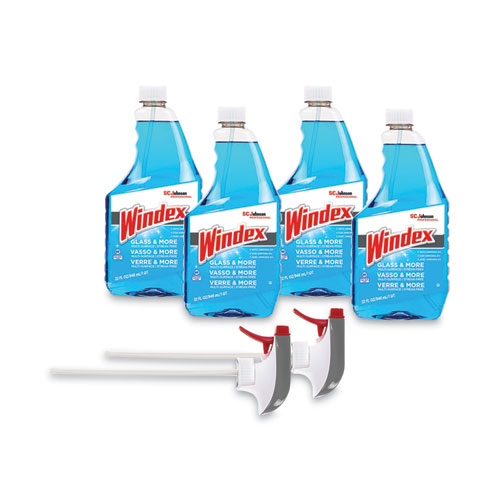 Windex® Original Glass Cleaner, Fresh Scent, 32 oz Spray Bottle, 4/Carton