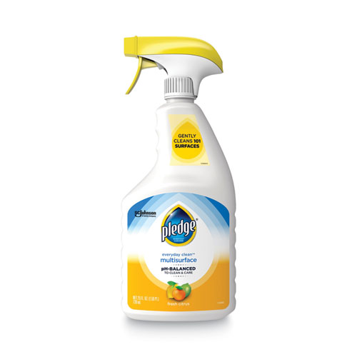 Pledge® pH-Balanced Everyday Clean Multisurface Cleaner, Clean Citrus Scent, 25 oz Trigger Spray Bottle, 6/Carton