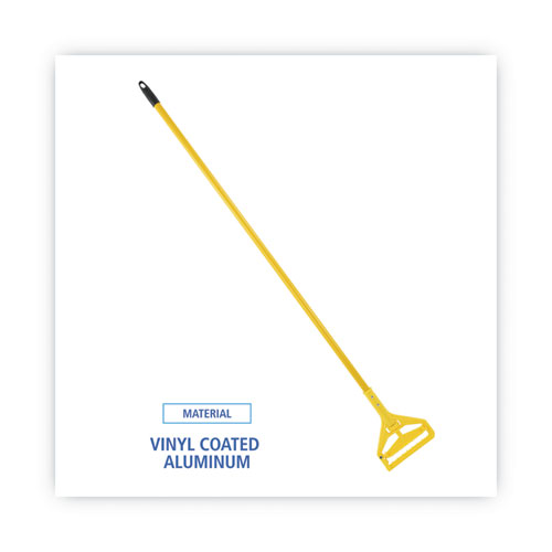 Image of Quick Change Side-Latch Plastic Mop Head Handle, 60" Aluminum Handle, Yellow