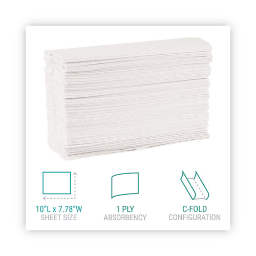 C-Fold Paper Towels, 1-Ply, 10.2 x 13.25, White, 200/Pack, 12 Packs/Carton